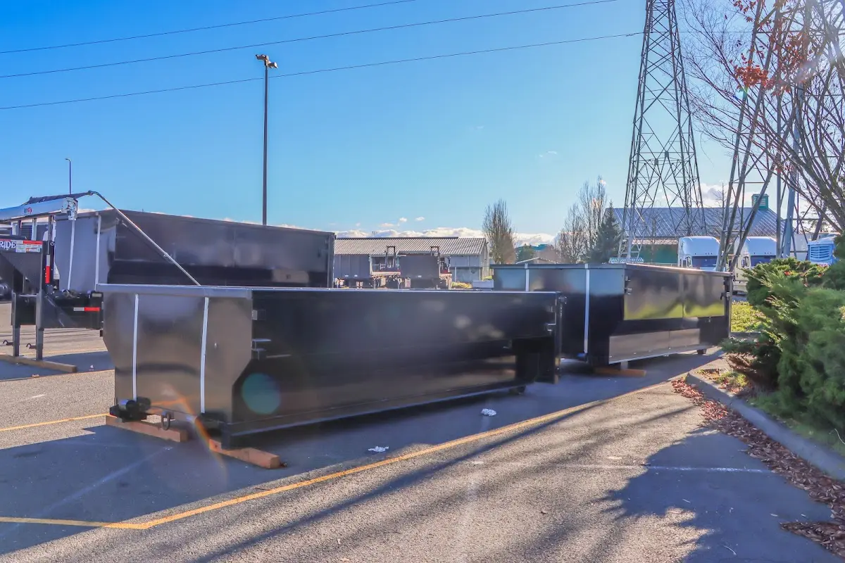Roll-off dumpster ready for waste disposal at job site for Construction Dumpster Rental in Kaukauna